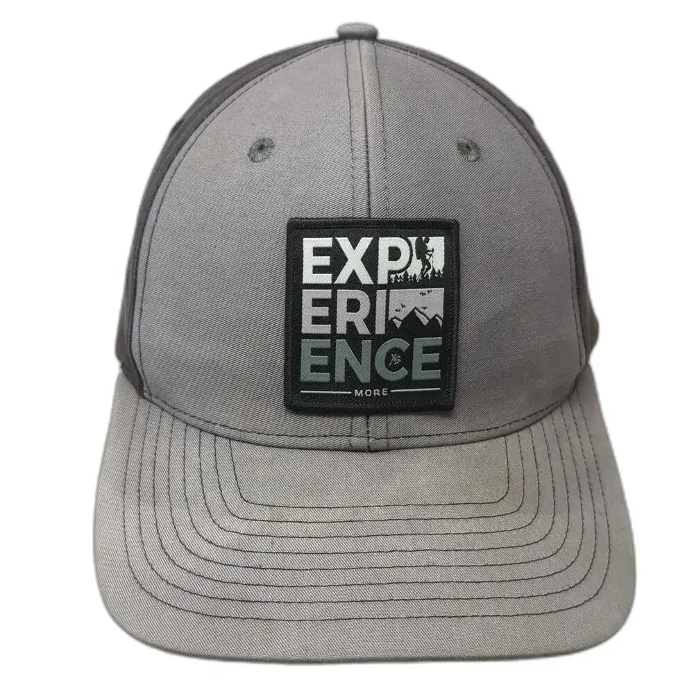 Richardson Snapback Hat Gray One Size Experience More Hiking Mountain Patch